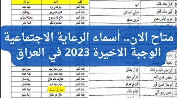 مظلتي .. تعلن عن أسماء المشمولين في الرعاية الاجتماعية بالعراق 2024