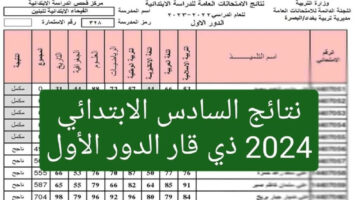 “ظهرت هسه”.. نتائج السادس الابتدائي في ذي قار 2024