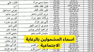 هنا “pdf”.. أسماء المشمولين بالرعاية الاجتماعية عبر مظلتي بالرقم الوطني