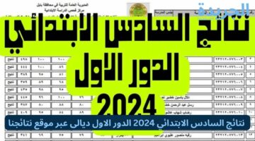 نتائج السادس الابتدائي 2024 الدور الاول ديالى عبر موقع نتائجنا