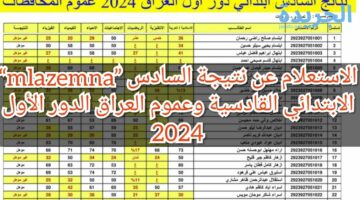 ظهرت الان.. نتائج السادس الابتدائي العراق 2024 محافظة القادسية من خلال موقع نتائجنا