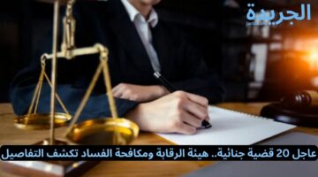 عاجل 20 قضية جنائية.. هيئة الرقابة ومكافحة الفساد تكشف التفاصيل