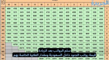 سلم الرواتب بعد الزيادة.. قيمة رواتب الجنود داخل السعودية ومقدار العلاوة الخاصة بهم