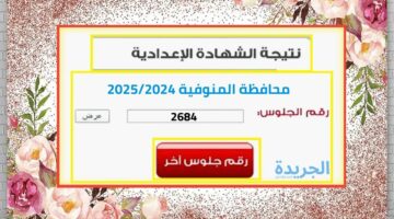 لينك.. نتيجة الصف الثالث الاعدادي محافظة المنوفية الترم الثاني 2024 بالأسم ورقم الجلوس