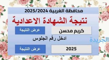 لينك فعال.. نتيجة الصف الثالث الاعدادي محافظة الغربية الترم الثاني 2024 بالأسم ورقم الجلوس