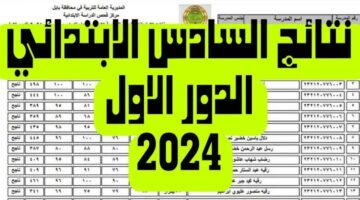 نسبة النجاح 72%.. ظهور نتائج السادس الابتدائي لمحافظة الرصافة 3 لعام 2024