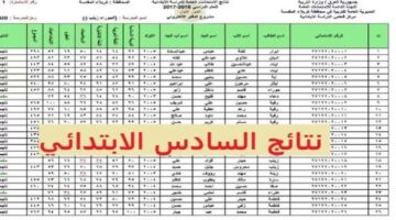 من هنا.. نتائج العراق الصف السادس الابتدائي الدور الأول بمحافظة البصرة