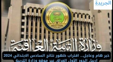 خبر هام وعاجل… ظهور نتائج السادس الابتدائي 2024 اربيل الدور الأول العراق عبر موقع وزارة التربية