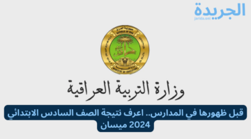 قبل ظهورها في المدارس.. اعرف نتيجة الصف السادس الابتدائي 2024 ميسان