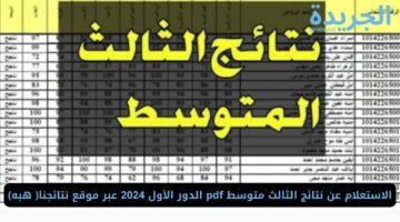 رابط مباشر.. الاستعلام عن نتائج الثالث متوسط pdf الدور الأول 2024 عبر موقع نتائجنا