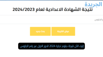 إليك الآن نتيجة دبلوم تجارة 2024 الدور الأول برقم الجلوس 