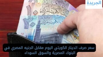 100دينار بكام.. سعر صرف الدينار الكويتي اليوم مقابل الجنيه المصري في البنوك المصرية والسوق السوداء 