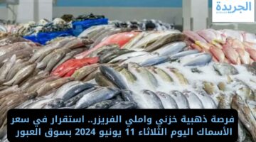 فرصة ذهبية خزني واملي الفريزر.. استقرار في سعر الأسماك اليوم الثلاثاء 11 يونيو 2024 بسوق العبور 