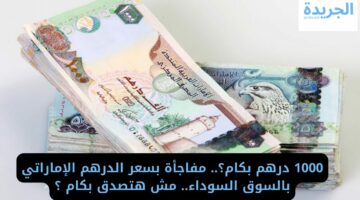 1000 درهم بكام؟.. مفاجأة بسعر الدرهم الإماراتي بالسوق السوداء.. مش هتصدق بكام ؟