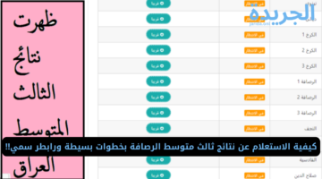 كيفية الاستعلام عن نتائج ثالث متوسط 2024 الرصافة بخطوات بسيطة ورابط سمي!!