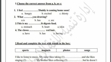 مراجعات نهائية.. لطلاب الصف الثالث الابتدائي.. أسئلة تقييم الاسبوع الـ 15 في اللغة الإنجليزية – الجريدة