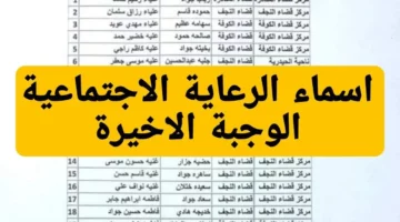 الاستعلام عن أسماء المشمولين بالرعاية الاجتماعية بالعراق الوجبة الاخيرة